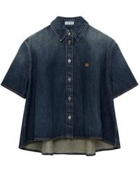Loewe - Denim Trapeze Short-Sleeve Shirt - Lyst