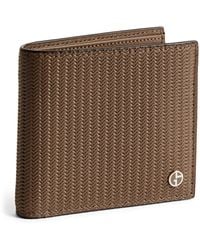 Giorgio Armani - Leather Wave-Embossed Bifold Wallet - Lyst
