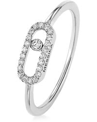 Messika - White Gold And Diamond Move Uno Ring - Lyst