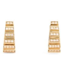 Azlee - Small And Diamond Escalier Hoop Earrings - Lyst