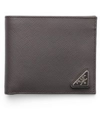 Prada - Saffiano Leather Bifold Wallet - Lyst