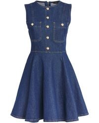 Maje - Denim Flared Mini Dress - Lyst