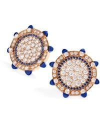 Marli New York - Diamond And Lapis Lazuli Tip-Top Statement Earrings - Lyst