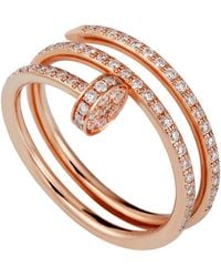 Cartier - Rose And Pavé Diamond Double Juste Un Clou Ring - Lyst