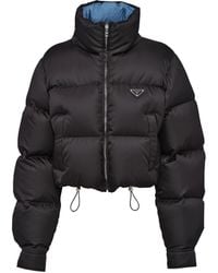 Prada - Re-Nylon Cropped Down Jacket - Lyst