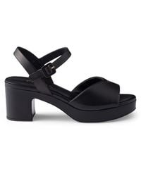 Prada - Leather Padded Heeled Sandals 65 - Lyst