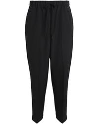 MM6 by Maison Margiela - Cotton Pleated Drawstring Trousers - Lyst