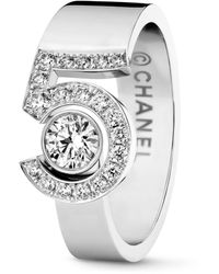 Chanel - White Gold And Diamond N ̊5 Ring - Lyst