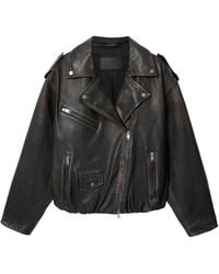 AllSaints - Leather Samina Biker Jacket - Lyst