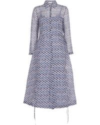 Tory Burch - Silk Organza Graphic Print Shirt Dress - Lyst
