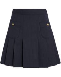 Sandro - Wool-Blend Pleated Mini Skirt - Lyst