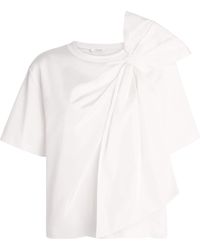 Max Mara - Cotton Bow-Detail T-Shirt - Lyst
