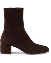 Prada - Suede Stretch Booties Ankle Boots 55 - Lyst