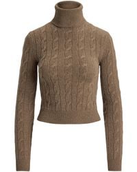 Ralph Lauren - Cashmere Cable-Knit Rollneck Sweater - Lyst