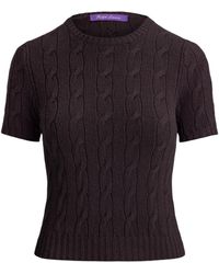 Ralph Lauren - Cashmere Cable-Knit Cropped Sweater - Lyst
