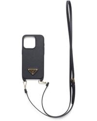 Prada - Saffiano Leather Iphone 15 Pro Case - Lyst