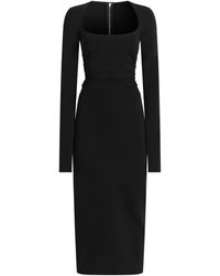 Dolce & Gabbana - Cady Long-Sleeve Midi Dress - Lyst