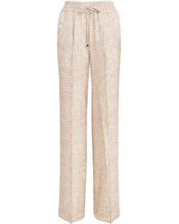 Kiton - Silk Printed Pleated Drawstring Trousers - Lyst