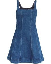 Maje - Denim Flared Mini Dress - Lyst