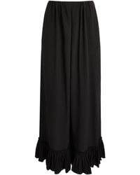 Chloé - Silk Ruffled Cropped Wide-Leg Trousers - Lyst