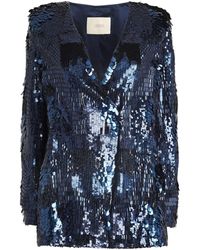 LAPOINTE - Ostrich Feather And Sequin Blazer - Lyst