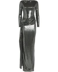 Alex Perry - Sequin Drape-Detail Maxi Dress - Lyst