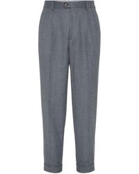 Brunello Cucinelli - Virgin Wool Leisure Fit Trousers - Lyst