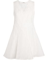 Sandro - Linen-Blend Lace-Trim Dress - Lyst