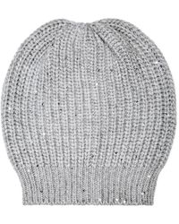 Brunello Cucinelli - Cashmere-Silk Embellished Beanie - Lyst