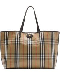 Burberry - Large Canvas Highlands Tote Bag - Lyst