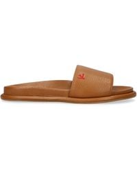 Isaia - Leather Slides - Lyst