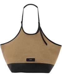 AllSaints - Canvas And Leather Siloh Tote Bag - Lyst
