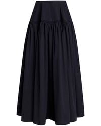 Alaïa - Cotton Poplin Bell Maxi Skirt - Lyst