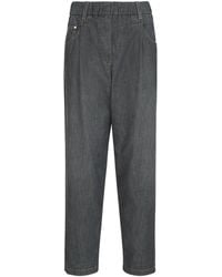 Brunello Cucinelli - Denim Tapered Trousers - Lyst