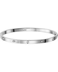 Cartier - Small White Gold And Diamond Love Bracelet - Lyst