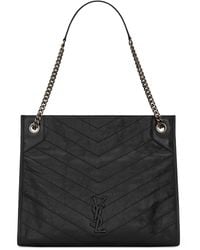 Saint Laurent - Niki Leather Tote - Lyst