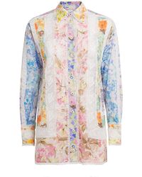 Zimmermann - Cotton-Lace Floral Solstice Shirt - Lyst