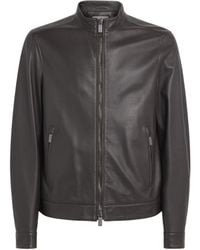 Canali - Leather Jacket - Lyst