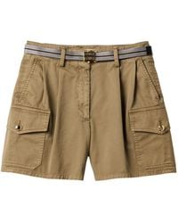 Miu Miu - Cotton Belted Cargo Shorts - Lyst