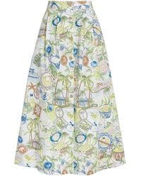 Maje - Postcard Print Maxi Skirt - Lyst