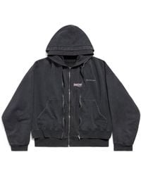 Balenciaga - Layered Faded Zipped Hoodie - Lyst