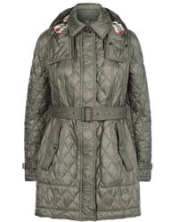 Burberry Finsbridge Quilted Coat - Green