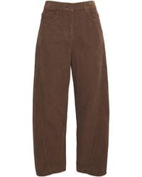 ME+EM - Corduroy Cropped Barrel-Leg Trousers - Lyst