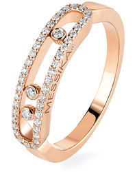 Messika - Rose Gold And Diamond Baby Move Classique Pavé Ring - Lyst