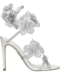 Rene Caovilla - Satin Floral Cleo Sandals 105 - Lyst