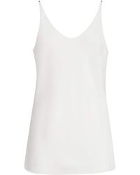 Brunello Cucinelli - Sable Silk Crepe Tank Top - Lyst