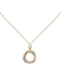 Cartier - Rose And Diamond Trinity Necklace - Lyst
