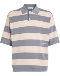Stone Island - Cotton-Linen Stripe Polo Shirt - Lyst