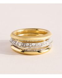 Jade Trau - And Diamond Pavé Triple Frankie Ring - Lyst