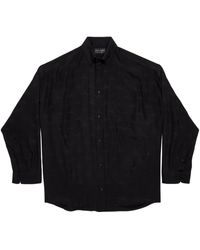 Balenciaga - Silk Logo Print Shirt - Lyst